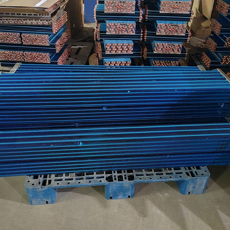 High Corrosion Protection Blue Copper Tube Aluminum Fin Condenser